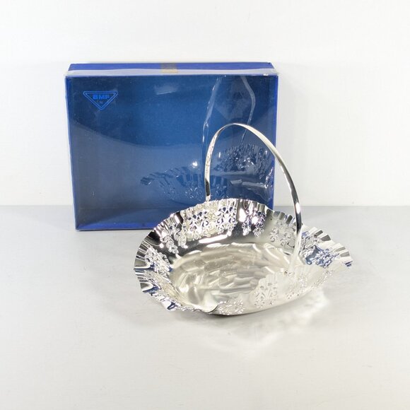 BMF Silverplated Wedding Basket with folding handle, with original box - Picture 7 of 13